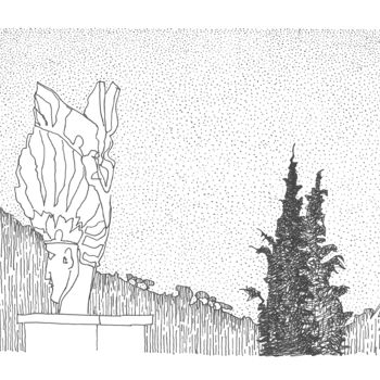 Desenho intitulada "Ernst Fuchs" por Nikolay Biryukov, Obras de arte originais, Tinta