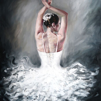 绘画 标题为“White Swan ballerin…” 由Nikolay Kharitonov, 原创艺术品, 油