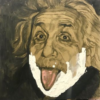 Painting titled "Эйнштейн" by Nikolay Kuznetsov, Original Artwork, Acrylic