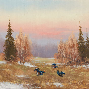 Peinture intitulée "Capercaillie" par Nikolay Lyamin, Œuvre d'art originale, Huile