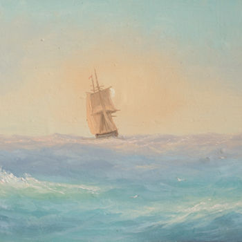 "Sailing ship" başlıklı Tablo Nikolay Lyamin tarafından, Orijinal sanat, Petrol