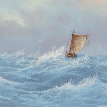 Pittura intitolato "Old SailBoat" da Nikolay Lyamin, Opera d'arte originale, Olio