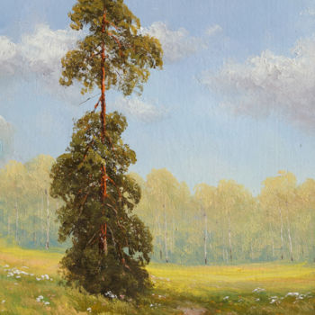 Painting titled "Summer, pine" by Nikolay Lyamin, Original Artwork, Oil
