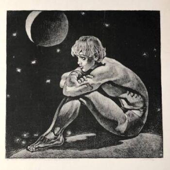 Printmaking titled "Man and Cosmos. Bec…" by Nikolay Popov, Original Artwork, Lithography