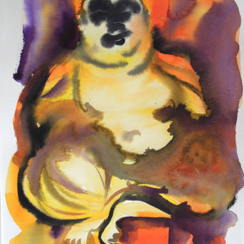 Pittura intitolato "Purple Buddha" da Nikolay Sabev, Opera d'arte originale