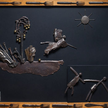 Sculptuur getiteld "Expulsion from the…" door Nikolay Spiridonov, Origineel Kunstwerk, Metalen