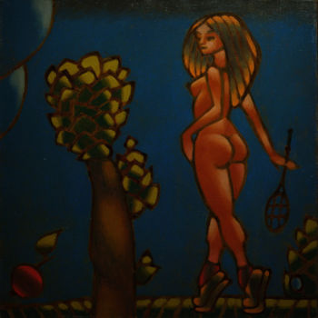 Schilderij getiteld ""The Fall. Eve with…" door Nikolay Spiridonov, Origineel Kunstwerk, Olie