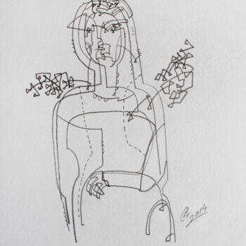 Drawing titled "Maid of Honor" by Nikolay Starostenko, Original Artwork, Graphite