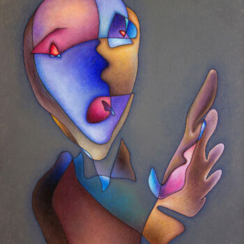 Painting titled "Scream" by Nikolay Starostenko, Original Artwork, Acrylic