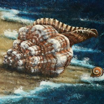 Painting titled "Sea Shells. Nikolay…" by Nikolay Velikiy, Original Artwork, Oil