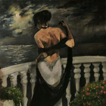 Peinture intitulée "Сияющий вечер" par Nikoliia Gribko, Œuvre d'art originale, Huile