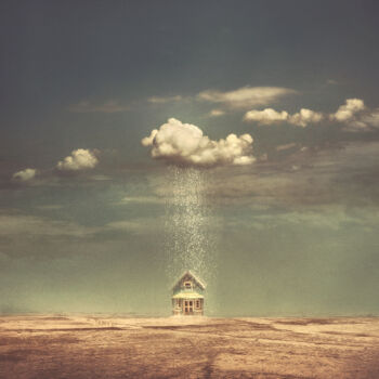 Arte digitale intitolato "House in rain" da Nikolina Petolas, Opera d'arte originale, Fotografia manipolata