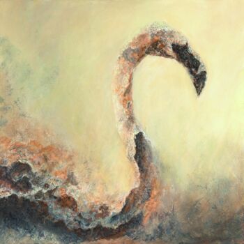 Картина под названием "Flamingo Dreams" - Nikolina Petolas, Подлинное произведение искусства, Акрил