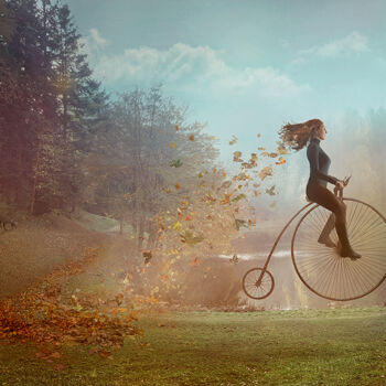 Digitale Kunst mit dem Titel "Autumn 65x45cn" von Nikolina Petolas, Original-Kunstwerk, Fotomontage