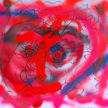 Peinture intitulée "my pandemic heart" par Paulin Nikolli, Œuvre d'art originale, Bombe aérosol