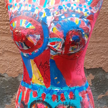 Skulptur mit dem Titel "Femme tissu / #Arti…" von Paulin Nikolli, Original-Kunstwerk, Acryl