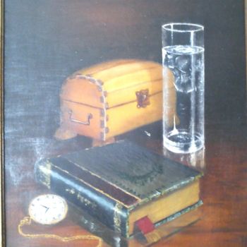 Painting titled "Libro" by Carmen Gallego Moreno, Original Artwork, Oil