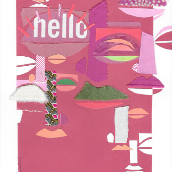 Collagen mit dem Titel "Hello !" von Nikonografik, Original-Kunstwerk, Collagen