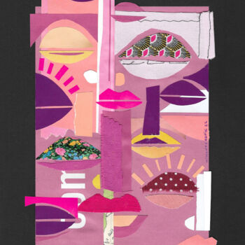 Collages intitulée "PPP (Pink & Purple…" par Nikonografik, Œuvre d'art originale, Collages