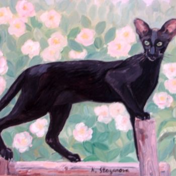 「черная пантера」というタイトルの絵画 N.Snoyanovaによって, オリジナルのアートワーク