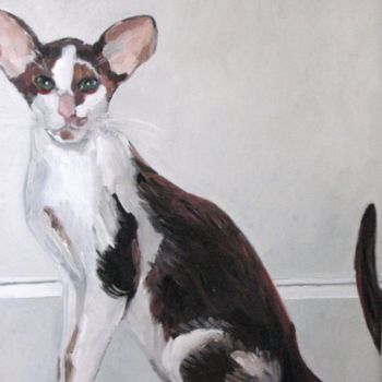Peinture intitulée "ориентальный котенок" par N Snoyanova, Œuvre d'art originale