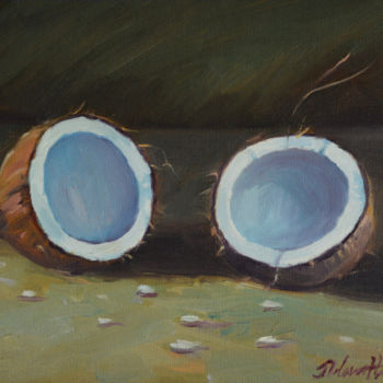 Peinture intitulée "Delicately Nutty" par Nilantha Vidanarachchi, Œuvre d'art originale, Huile Monté sur Châssis en bois