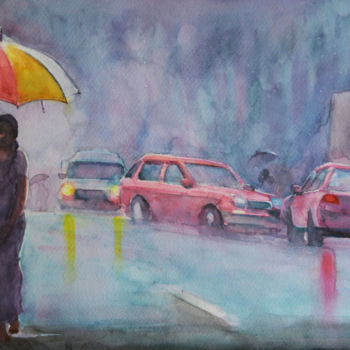 Pittura intitolato "Blurry Droplets" da Nilantha Vidanarachchi, Opera d'arte originale, Olio Montato su Telaio per barella i…