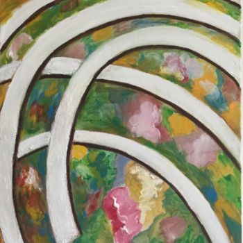 Malerei mit dem Titel "Through portals" von Nilda Raw, Original-Kunstwerk, Acryl
