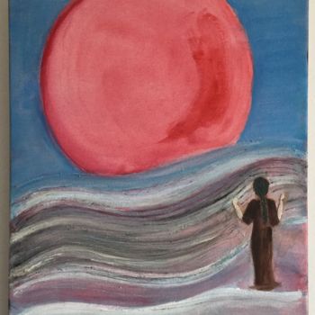 Painting titled "Sun is life" by Nilda Raw, Original Artwork, Acrylic