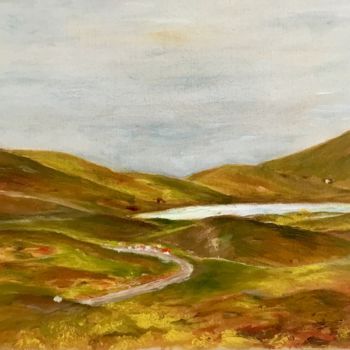 Painting titled "THE MOUNTAIL LAKE" by Nilda Raw, Original Artwork, Oil