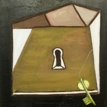 Painting titled "HAPPINESS KEY" by Nilda Raw, Original Artwork, Acrylic