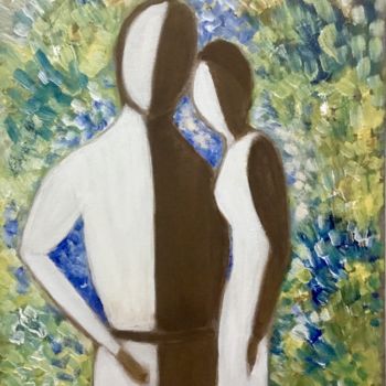 Painting titled "LOVE IS IN THE AIR" by Nilda Raw, Original Artwork, Oil