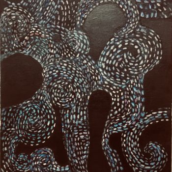 Pintura titulada "COLOURS IN BLACK" por Nilda Raw, Obra de arte original, Oleo
