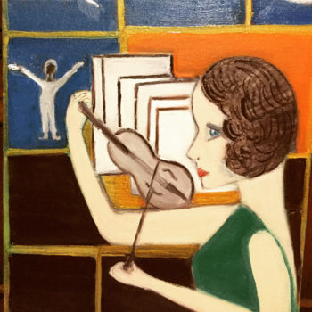 Pintura intitulada "Musical times" por Nilda Raw, Obras de arte originais, Óleo