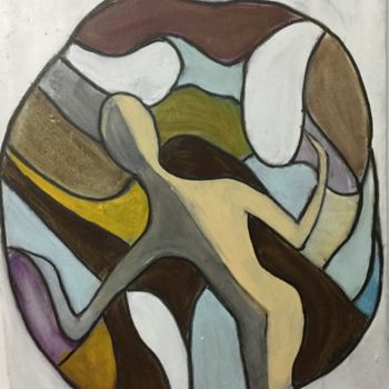 Pintura intitulada "Shapes and colors" por Nilda Raw, Obras de arte originais, Acrílico