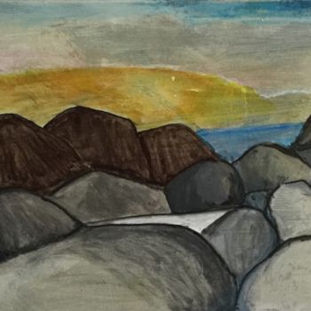 Painting titled "The rolled stones" by Nilda Raw, Original Artwork, Acrylic