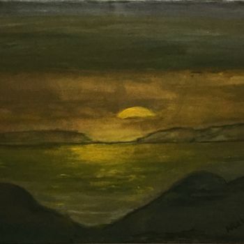 Painting titled "Sun set" by Nilda Raw, Original Artwork, Acrylic