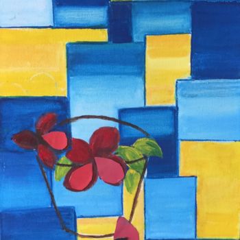 Painting titled "Composition" by Nilda Raw, Original Artwork, Acrylic