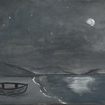 Pintura intitulada "Moonlight" por Nilda Raw, Obras de arte originais, Acrílico