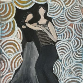 Peinture intitulée "Dancing  in the Wav…" par Nilda Raw, Œuvre d'art originale, Gouache