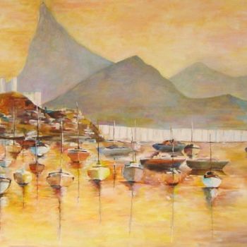 Pintura intitulada "VISTA DO RIO - BOTA…" por Nilo Marques Gouvea, Obras de arte originais