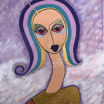 Картина под названием "Mrs.Mori" - Nilgün Tanç, Подлинное произведение искусства, Акрил