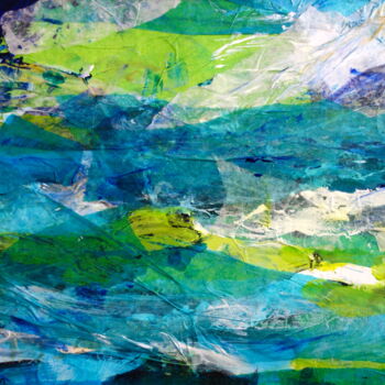Peinture intitulée "vague verte" par Nima, Œuvre d'art originale, Acrylique Monté sur Carton