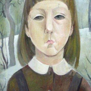 Painting titled "Skhool-girl" by Nina Arutjunjan, Original Artwork, Oil