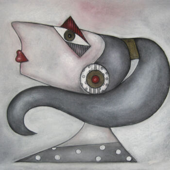 Рисунок под названием "Haarzopf" - Nina Boos, Подлинное произведение искусства, Мел