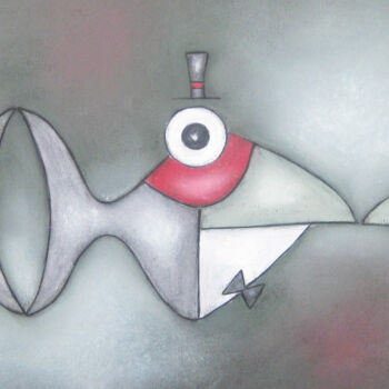 图画 标题为“Dreizylinder” 由Nina Boos, 原创艺术品, 粉笔