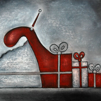 Рисунок под названием "Weihnachtsschlitten" - Nina Boos, Подлинное произведение искусства