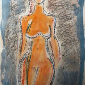Pintura intitulada "Nude No.2/ 2024" por Nina Brandhoff, Obras de arte originais, Acrílico Montado em Outro painel rígido