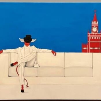 绘画 标题为“White Coat” 由Nina Grighel, 原创艺术品, 油 安装在木质担架架上