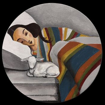 Pintura titulada "Daytime sleep" por Nina Grighel, Obra de arte original, Acrílico Montado en Bastidor de camilla de madera
